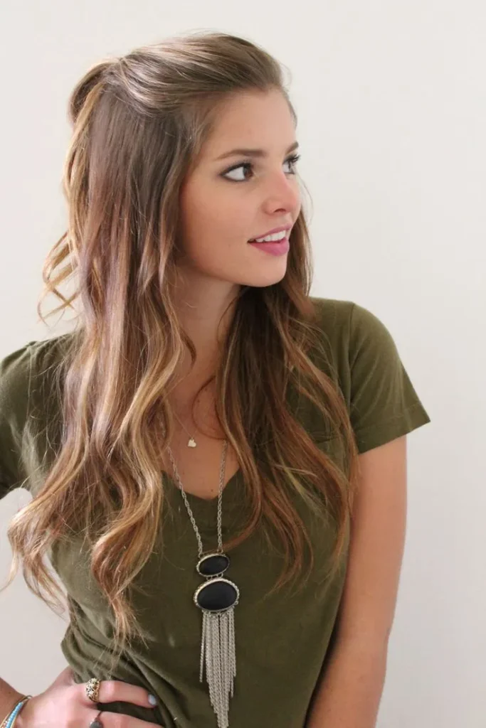 Loose Half-Up Half-Down With Wispy Strands